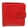 Image 1 : Louis Vuitton Red Epi Leather Porte-Billets Compact Wallet