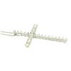 Image 3 : 14k White Gold 1.08 ctw Prong Set Round Diamond Cross Pendant Necklace