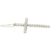 Image 4 : 14k White Gold 1.08 ctw Prong Set Round Diamond Cross Pendant Necklace