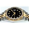 Image 6 : Rolex Mens 2 Tone 14K Black Pyramid Diamond 36MM Datejust Wristwatch