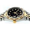 Image 7 : Rolex Mens 2 Tone 14K Black Pyramid Diamond 36MM Datejust Wristwatch