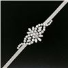 Image 1 : 18K White Gold 5.26 ctw Round Marquise Diamond Textured Box Link Bracelet