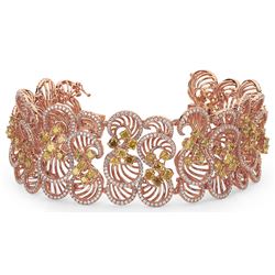 18k Rose Gold 20.39CTW Diamond Bracelet, (VS1-VS2/SI1-SI2/F-G/Fan)