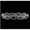 Image 2 : 8.94 ctw Multicolor Tourmaline and Diamond Bracelet - 14KT White Gold