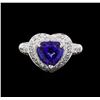 Image 2 : 2.86 ctw Tanzanite and Diamond Ring - 18KT White Gold