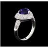 Image 4 : 2.86 ctw Tanzanite and Diamond Ring - 18KT White Gold