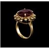 Image 4 : 10.98 ctw Ruby and Diamond Ring - 14KT Yellow Gold