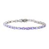 Image 1 : 10.92 ctw Tanzanite and Diamond Bracelet - 14KT White Gold