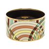 Image 3 : Hermes Beige Multicolor Enamel Gold Plated Extra Wide Bangle Bracelet