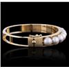 Image 2 : 14KT Yellow Gold Pearl Bangle