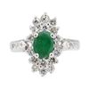 Image 2 : 1.67 ctw Emerald and Diamond Ring - 14KT White Gold