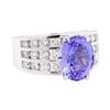 Image 1 : 5.35 ctw Tanzanite And Diamond Ring - 14KT White Gold