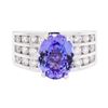 Image 2 : 5.35 ctw Tanzanite And Diamond Ring - 14KT White Gold