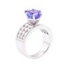 Image 4 : 5.35 ctw Tanzanite And Diamond Ring - 14KT White Gold