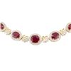 Image 2 : 36.75 ctw Ruby and Diamond Necklace - 14KT Yellow Gold