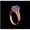 Image 4 : 14KT Rose Gold 2.33 ctw Tanzanite and Diamond Ring