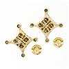 Image 3 : Large 14K Yellow Gold 1.32 ctw Princess Round Diamond Cluster Screw Back Earring