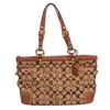 Image 1 : Coach Brown Monogram Canvas Leather Trim Tote Shoulder Handbag