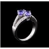 Image 4 : 1.70 ctw Tanzanite and Diamond Ring - 14KT White Gold