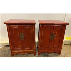 Qty 2 Ching Dynasty Lacquered Ming-Style Chinese Stationery Chests 27" (Includes Certificate)