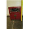 Image 16 : Qty 2 Red Lacquered 2-Door Wooden Oriental Cabinets (End Tables)