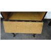 Image 10 : Footed Vintage Asian Cabinet w/ Fold-Down Door, Drawer & Brass Accents 16"W, 25" H
