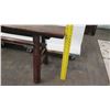 Image 14 : Vintage Wooden Sawhorse Bench w/ Oriental Markings on Legs 50" L, 21" H