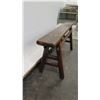 Image 5 : Vintage Wooden Sawhorse Bench w/ Oriental Markings on Legs 50" L, 21" H