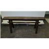 Image 9 : Vintage Wooden Sawhorse Bench w/ Oriental Markings on Legs 50" L, 21" H
