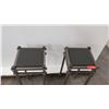 Image 2 : Qty 2 Modern Metal Stands w/ Black Stone Top (12" Dia x 30" H)