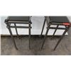 Image 3 : Qty 2 Modern Metal Stands w/ Black Stone Top (12" Dia x 30" H)