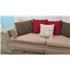 Image 3 : Beige Ralph Lauren Henredon Sofa & 3 Throw Pillows (2 brown cushions not included)