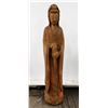 Image 1 : Tall 60" Carved Wooden Buddha Statue (damage from right shoulder to forearm)