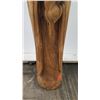 Image 6 : Tall 60" Carved Wooden Buddha Statue (damage from right shoulder to forearm)