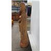 Image 7 : Tall 60" Carved Wooden Buddha Statue (damage from right shoulder to forearm)
