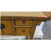Image 6 : Curved Wooden Asian Entry Table w/ 2 Door Cabinet & 4 Drawers 49" x 15" x 37" Tall