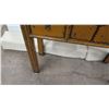 Image 9 : Curved Wooden Asian Entry Table w/ 2 Door Cabinet & 4 Drawers 49" x 15" x 37" Tall