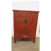 Image 2 : Qing Dynasty Red Lacquered Chinese Elmwood Cabinet, Circa 1860 (Includes Certificate