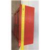 Image 12 : Red 4-Door Oriental Wooden Cabinet w/ Gold-Tone Dragon Accents, 2 Shelves 25"W x 28"H