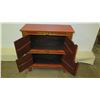Image 8 : Red 4-Door Oriental Wooden Cabinet w/ Gold-Tone Dragon Accents, 2 Shelves 25"W x 28"H