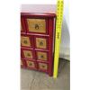 Image 13 : Nieman Marcus Red Wood Cabinet w/ 15 Tan Wood Pull Compartments 34" x 17" x 37"