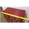 Image 15 : Nieman Marcus Red Wood Cabinet w/ 15 Tan Wood Pull Compartments 34" x 17" x 37"