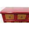Image 3 : Nieman Marcus Red Wood Cabinet w/ 15 Tan Wood Pull Compartments 34" x 17" x 37"