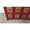 Image 7 : Nieman Marcus Red Wood Cabinet w/ 15 Tan Wood Pull Compartments 34" x 17" x 37"