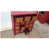 Image 9 : Nieman Marcus Red Wood Cabinet w/ 15 Tan Wood Pull Compartments 34" x 17" x 37"