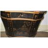 Image 4 : Black Wooden Curved Sideboard Buffet / Gold Pagoda & 4 Doors 1 Drawer 31" High