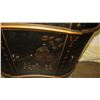 Image 6 : Black Wooden Curved Sideboard Buffet / Gold Pagoda & 4 Doors 1 Drawer 31" High