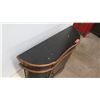 Image 8 : Black Wooden Curved Sideboard Buffet / Gold Pagoda & 4 Doors 1 Drawer 31" High