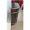Image 9 : Black Wooden Curved Sideboard Buffet / Gold Pagoda & 4 Doors 1 Drawer 31" High