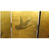 Image 3 : Reversible 4-Panel Lacquered Oriental Screen (Gold w/ Black Birds &  Black w/ Gold Bamboo)